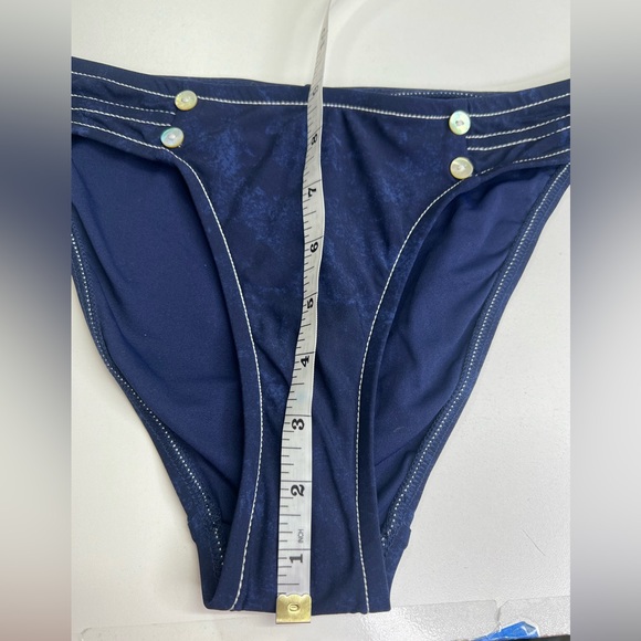Robin Piccone Valeria Tab Side Bikini Bottom Blue New With Tags Size Small - Picture 9 of 10